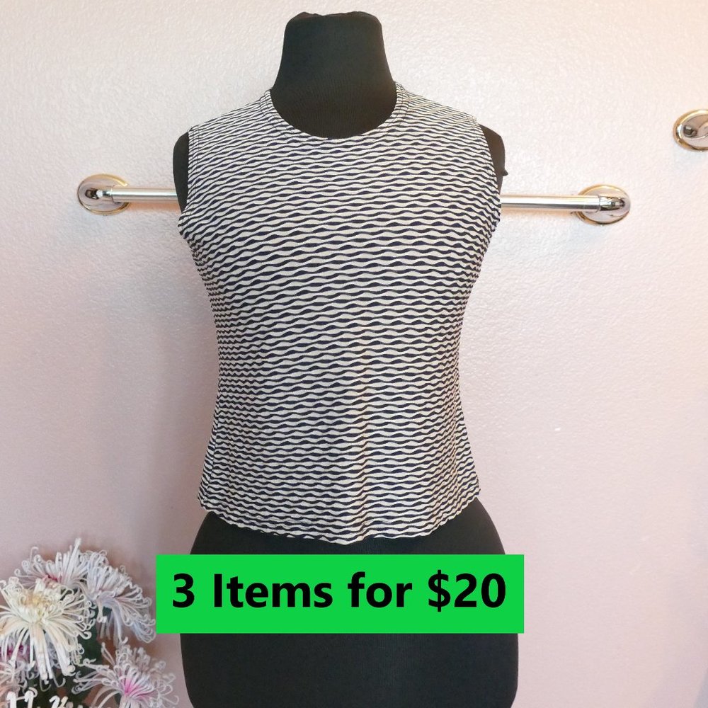 Jaipur Navy/White Tank Top-Size L